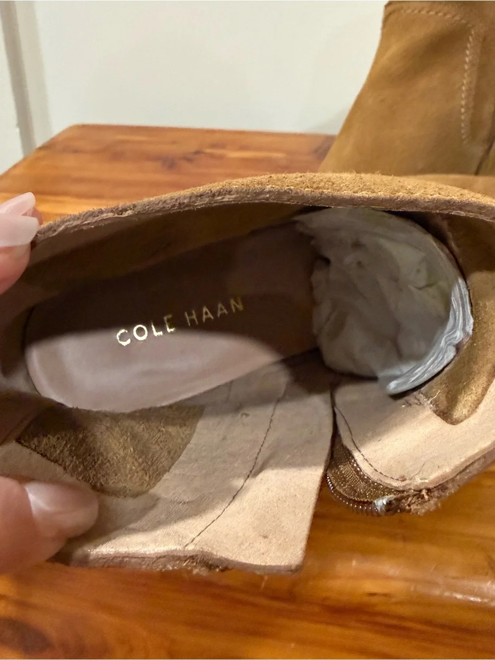 NWOT Cole Haan Naia Suede Tan Ankle Booties